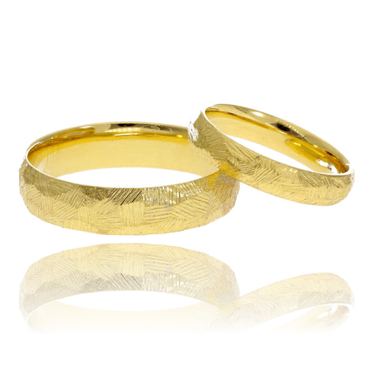 Auksinių vestuvinių žiedų paviršiai. Apie vestuvinio žiedo paviršiaus pasirinkimą.