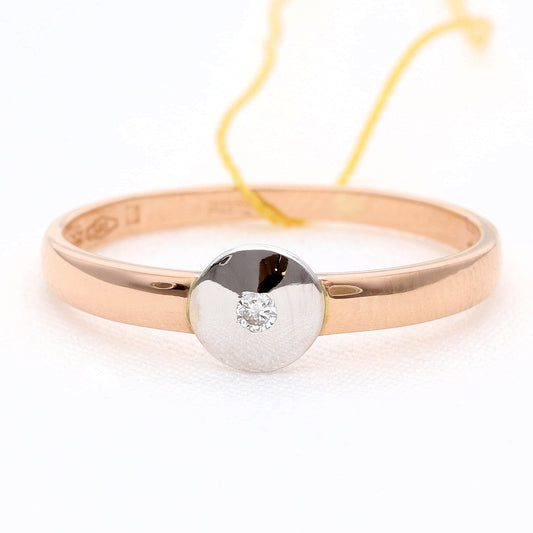 Auksinis žiedas su deimantu 0,02ct vestuviniaiziedai.lt