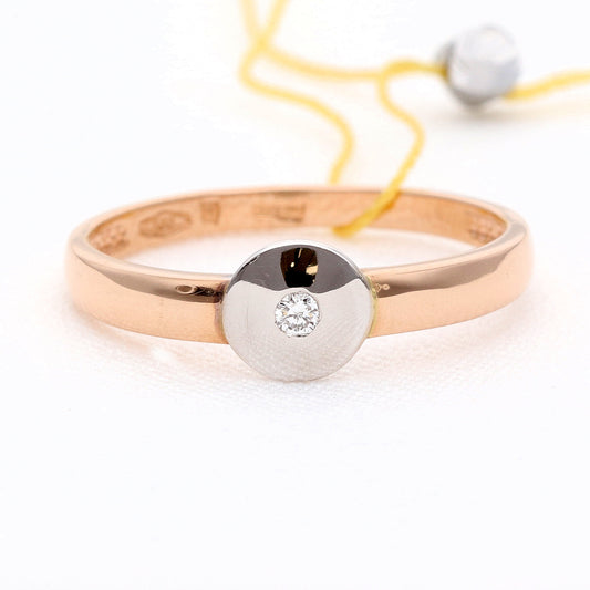 Auksinis žiedas su deimantu 0,02ct vestuviniaiziedai.lt