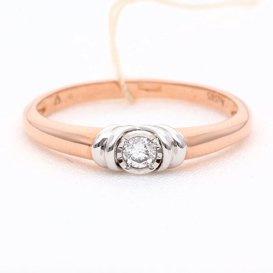 Auksinis žiedas su deimantu  0,08ct vestuviniaiziedai.lt